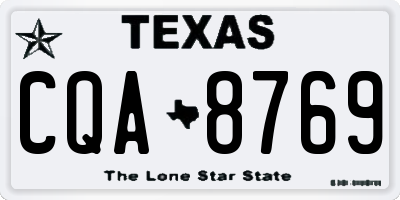 TX license plate CQA8769