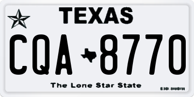 TX license plate CQA8770