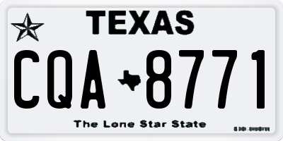 TX license plate CQA8771