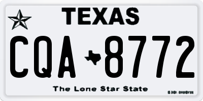 TX license plate CQA8772