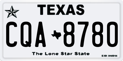 TX license plate CQA8780