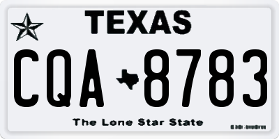 TX license plate CQA8783
