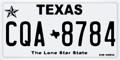 TX license plate CQA8784