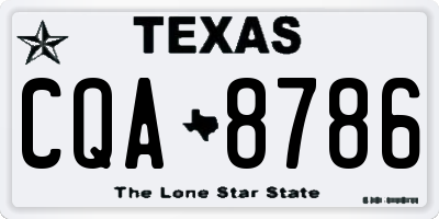 TX license plate CQA8786