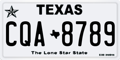 TX license plate CQA8789