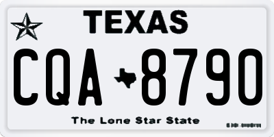 TX license plate CQA8790