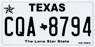 TX license plate CQA8794