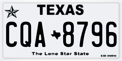 TX license plate CQA8796