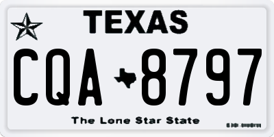 TX license plate CQA8797