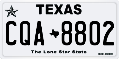 TX license plate CQA8802