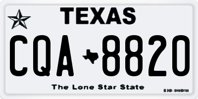 TX license plate CQA8820