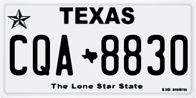TX license plate CQA8830
