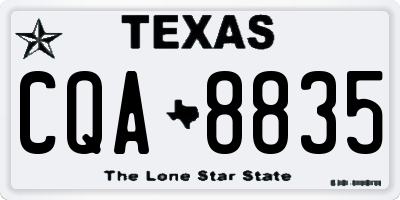 TX license plate CQA8835