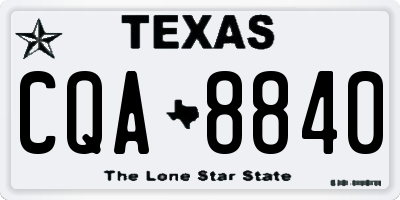 TX license plate CQA8840