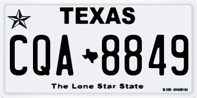 TX license plate CQA8849