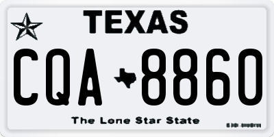 TX license plate CQA8860