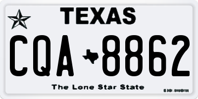 TX license plate CQA8862