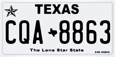 TX license plate CQA8863