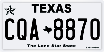 TX license plate CQA8870
