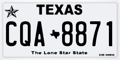 TX license plate CQA8871
