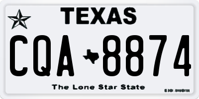TX license plate CQA8874