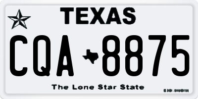 TX license plate CQA8875