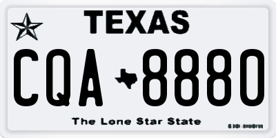 TX license plate CQA8880