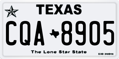 TX license plate CQA8905