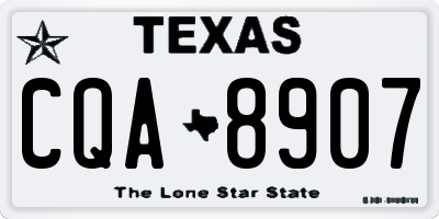TX license plate CQA8907