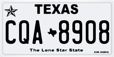 TX license plate CQA8908