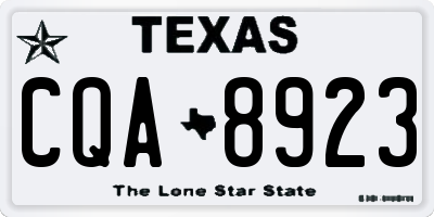 TX license plate CQA8923