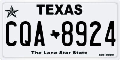 TX license plate CQA8924