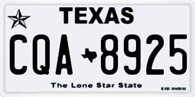TX license plate CQA8925