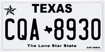 TX license plate CQA8930