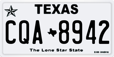 TX license plate CQA8942