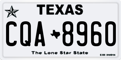 TX license plate CQA8960