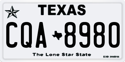 TX license plate CQA8980