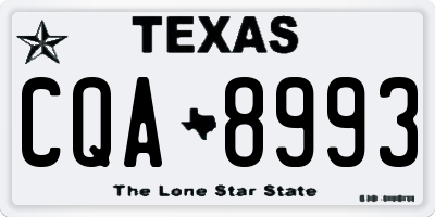 TX license plate CQA8993