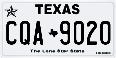 TX license plate CQA9020