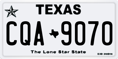 TX license plate CQA9070