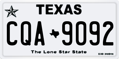 TX license plate CQA9092
