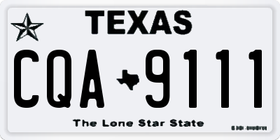 TX license plate CQA9111
