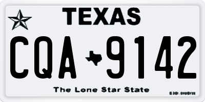 TX license plate CQA9142