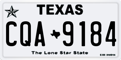 TX license plate CQA9184