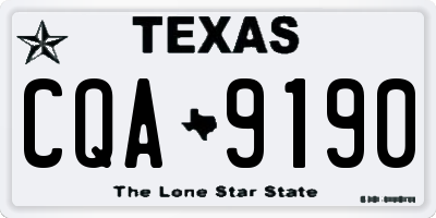 TX license plate CQA9190