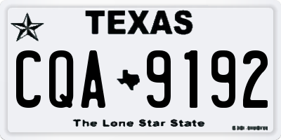 TX license plate CQA9192