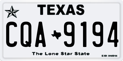 TX license plate CQA9194