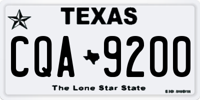 TX license plate CQA9200