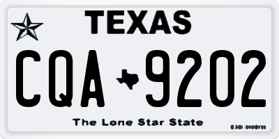 TX license plate CQA9202