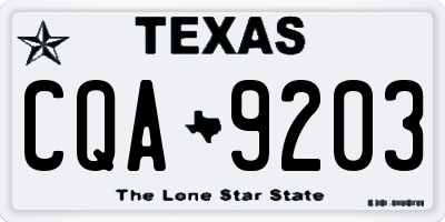 TX license plate CQA9203